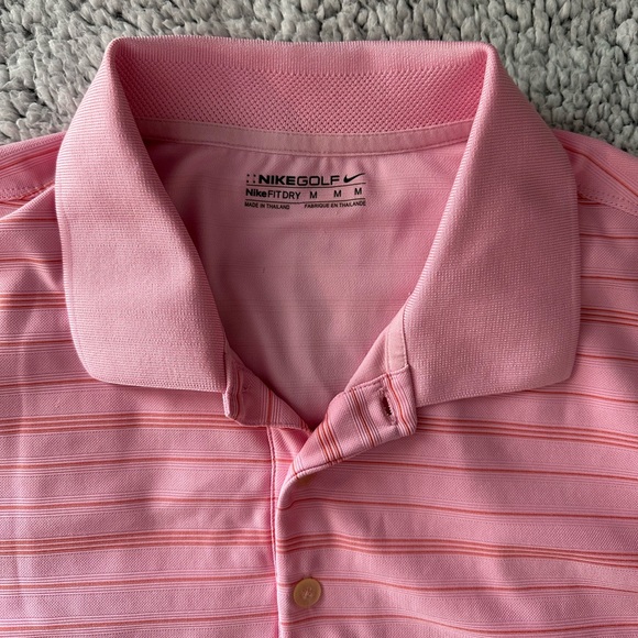 Nike Mens Golf/ Tennis thin stripe Polo short sleeve collared shirt Size Medium. - Picture 3 of 14